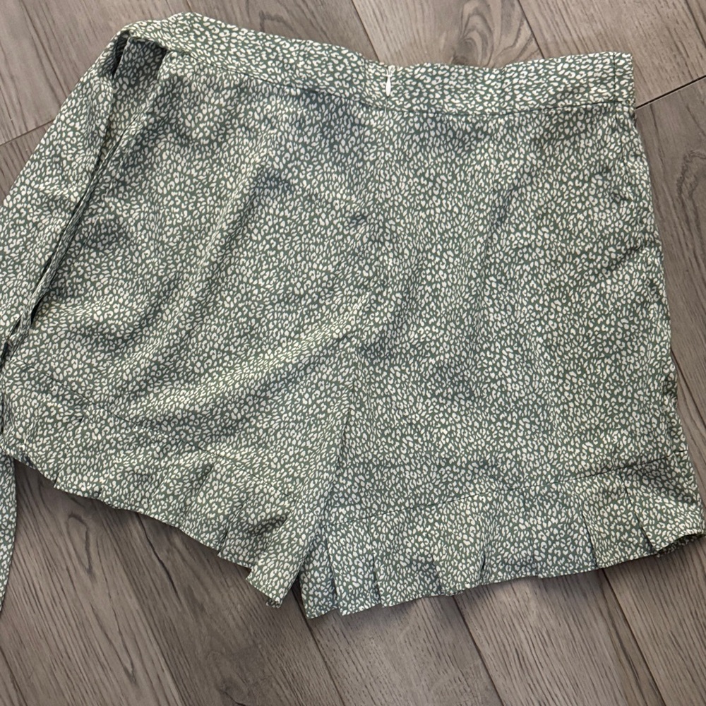 Floral Wrap Skirt with Ruffle Detail